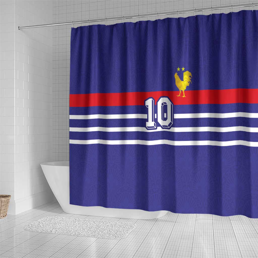 Custom French Football Shower Curtain France 98 Retro Style