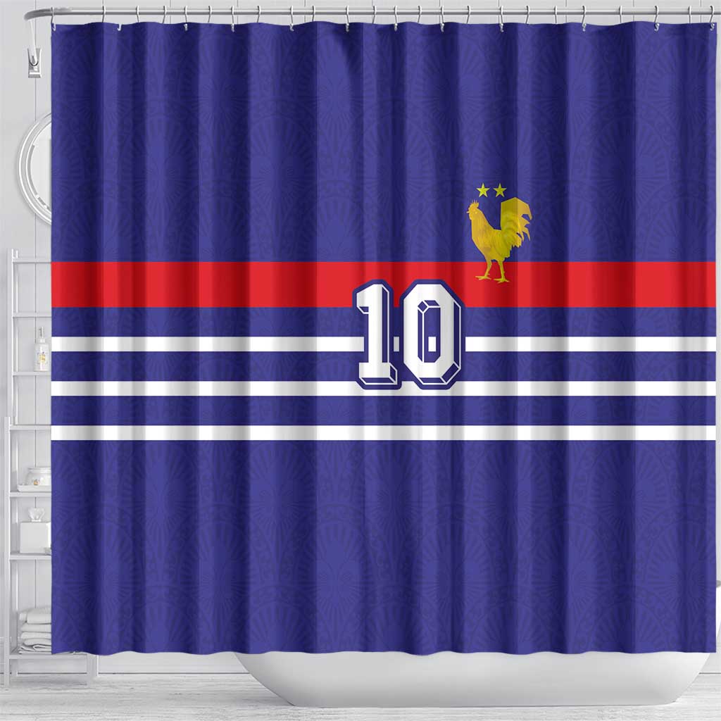 Custom French Football Shower Curtain France 98 Retro Style