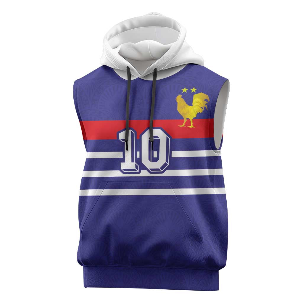 Custom French Football Sleeveless Hoodie France 98 Retro Style