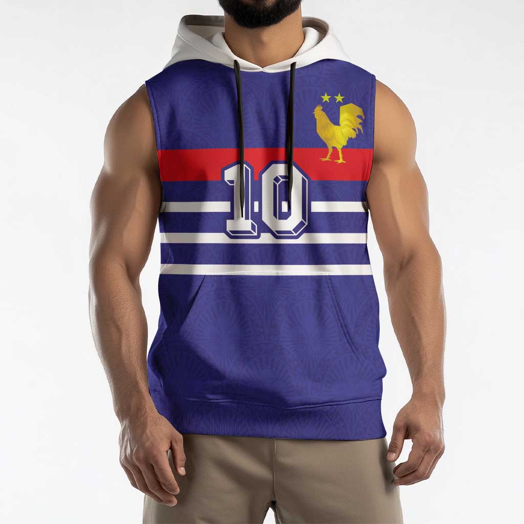 Custom French Football Sleeveless Hoodie France 98 Retro Style