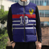 Custom French Football Sleeveless Puffer Jacket France 98 Retro Style