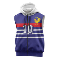 Custom French Football Sleeveless Zip Hoodie France 98 Retro Style