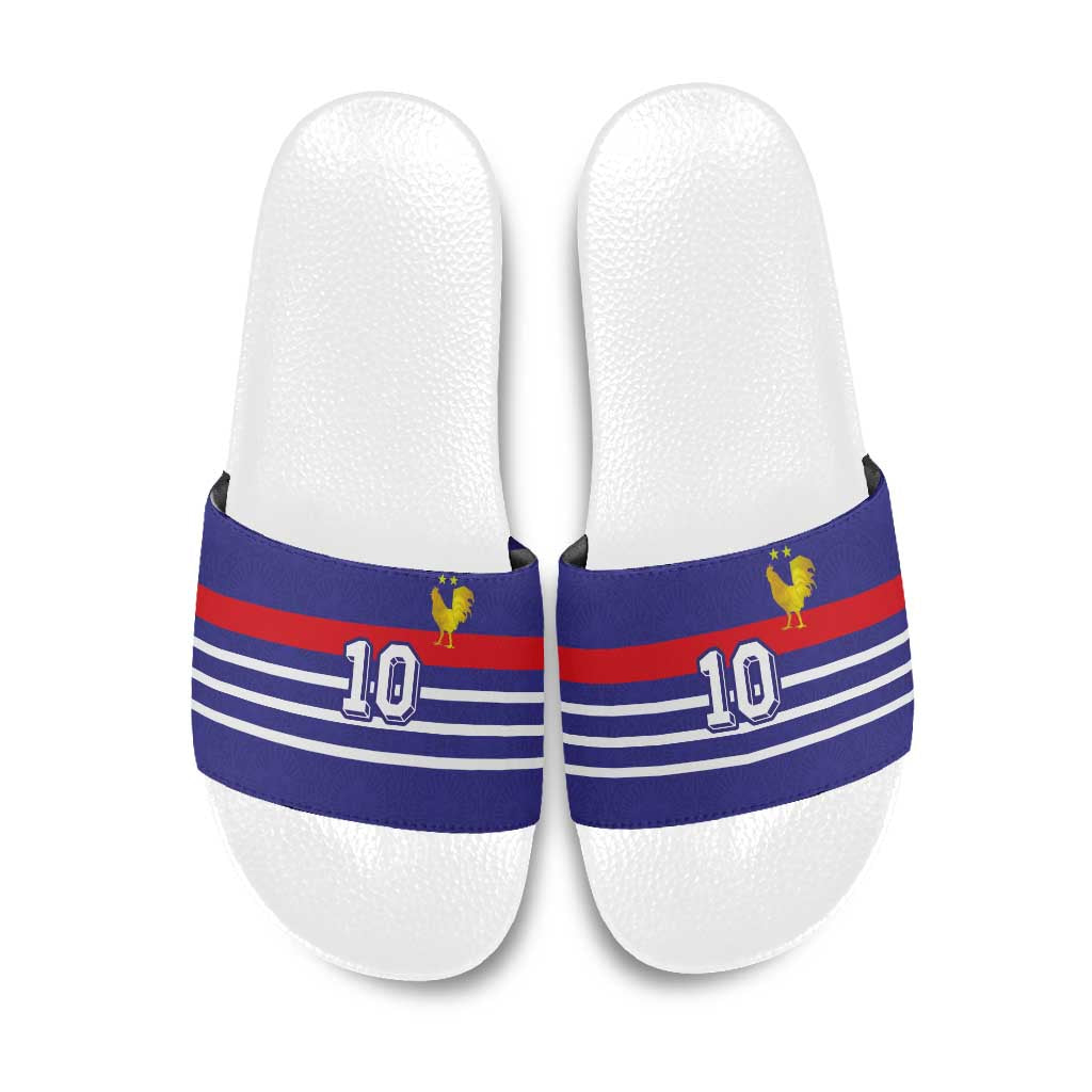 Custom French Football Slide Sandals France 98 Retro Style