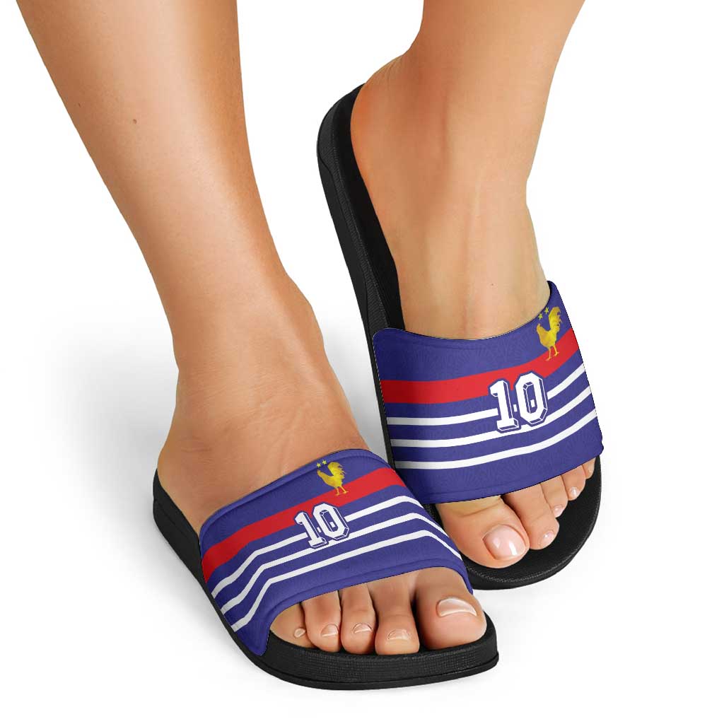 Custom French Football Slide Sandals France 98 Retro Style
