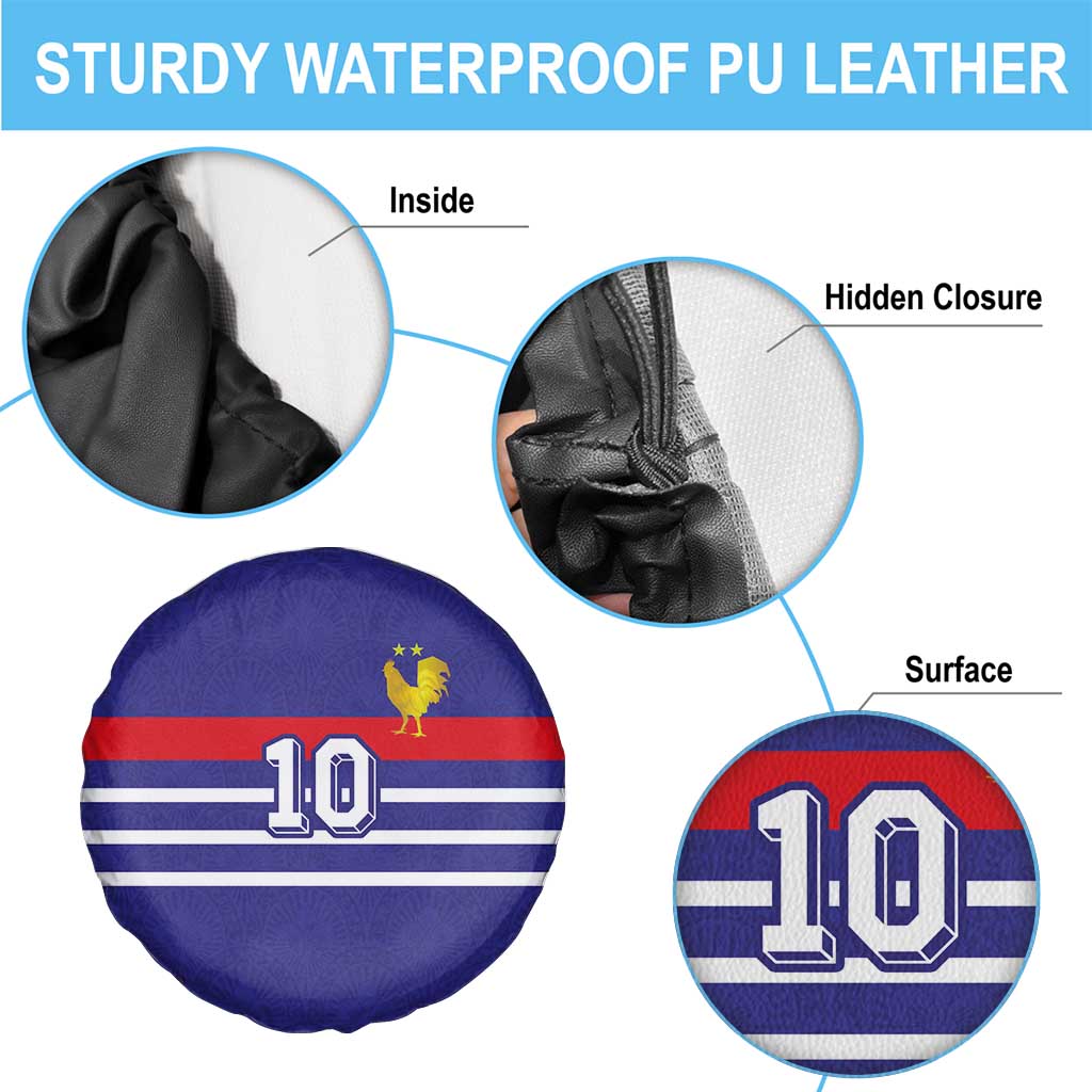 Custom French Football Spare Tire Cover France 98 Retro Style