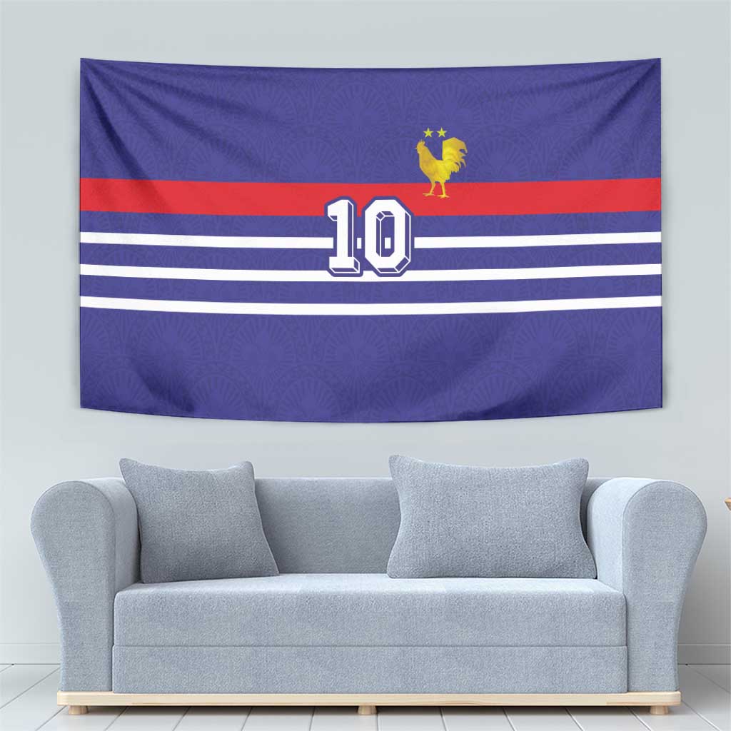 Custom French Football Tapestry France 98 Retro Style