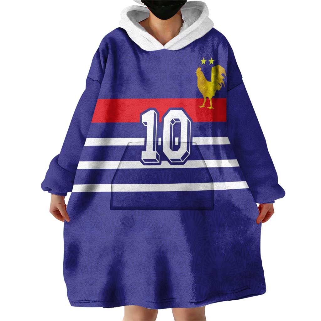 Custom French Football Wearable Blanket Hoodie France 98 Retro Style