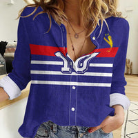 Custom French Football Women Casual Shirt France 98 Retro Style