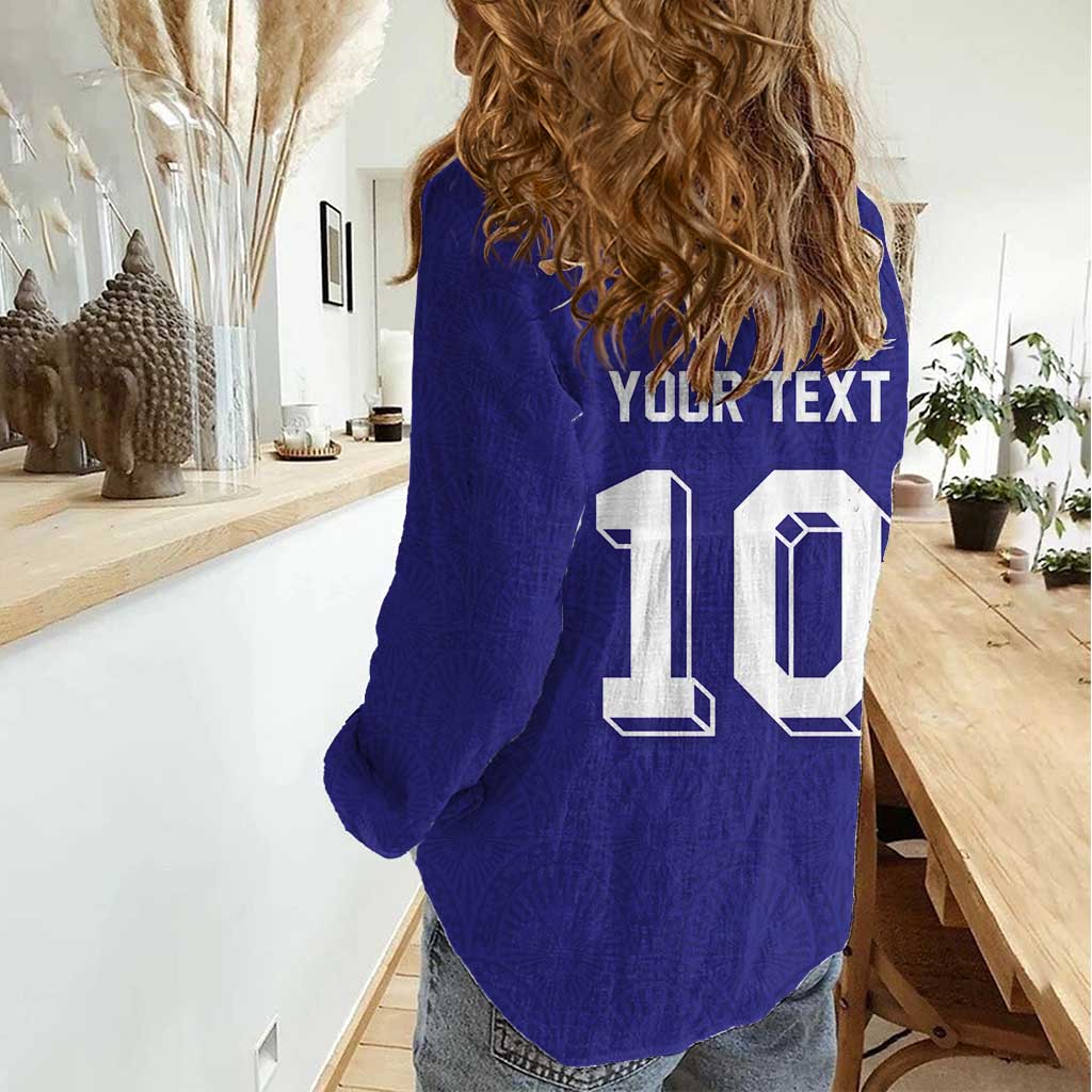 Custom French Football Women Casual Shirt France 98 Retro Style