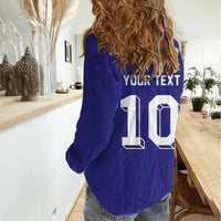 Custom French Football Women Casual Shirt France 98 Retro Style