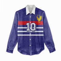 Custom French Football Women Casual Shirt France 98 Retro Style