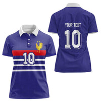 Custom French Football Women Polo Shirt France 98 Retro Style