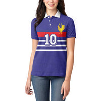 Custom French Football Women Polo Shirt France 98 Retro Style