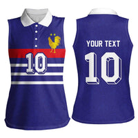 Custom French Football Women Sleeveless Polo Shirt France 98 Retro Style