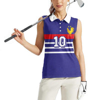 Custom French Football Women Sleeveless Polo Shirt France 98 Retro Style