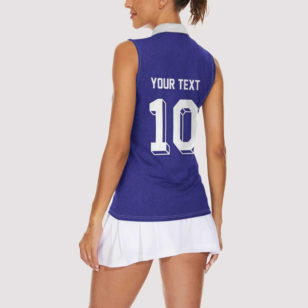 Custom French Football Women Sleeveless Polo Shirt France 98 Retro Style
