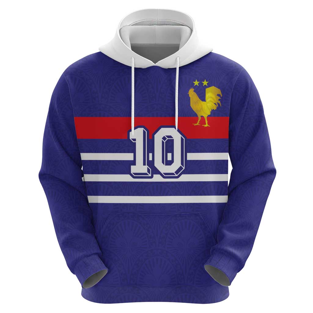 Custom French Football Zip Hoodie France 98 Retro Style