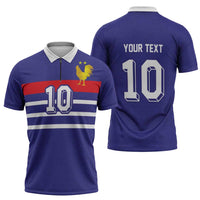 Custom French Football Zipper Polo Shirt France 98 Retro Style