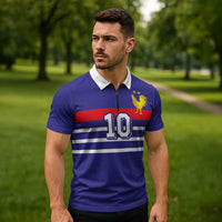 Custom French Football Zipper Polo Shirt France 98 Retro Style