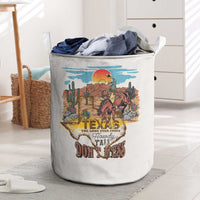 Texas Cultural Heritage Laundry Basket Cowboy and Desert Howdy Y'All Don'T Mess
