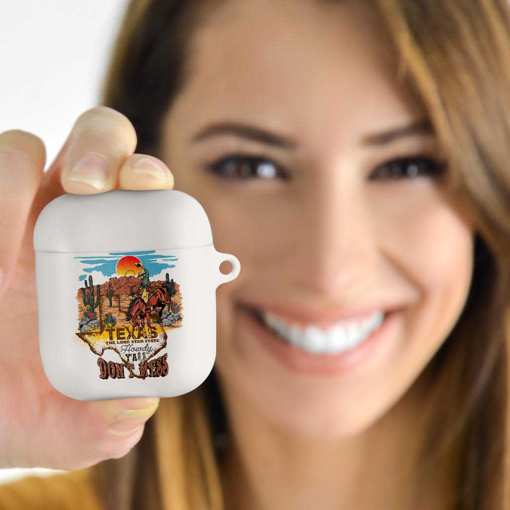 Texas Cultural Heritage AirPods Case Cowboy and Desert Howdy Y'All Don'T Mess