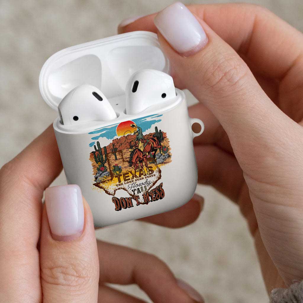 Texas Cultural Heritage AirPods Case Cowboy and Desert Howdy Y'All Don'T Mess