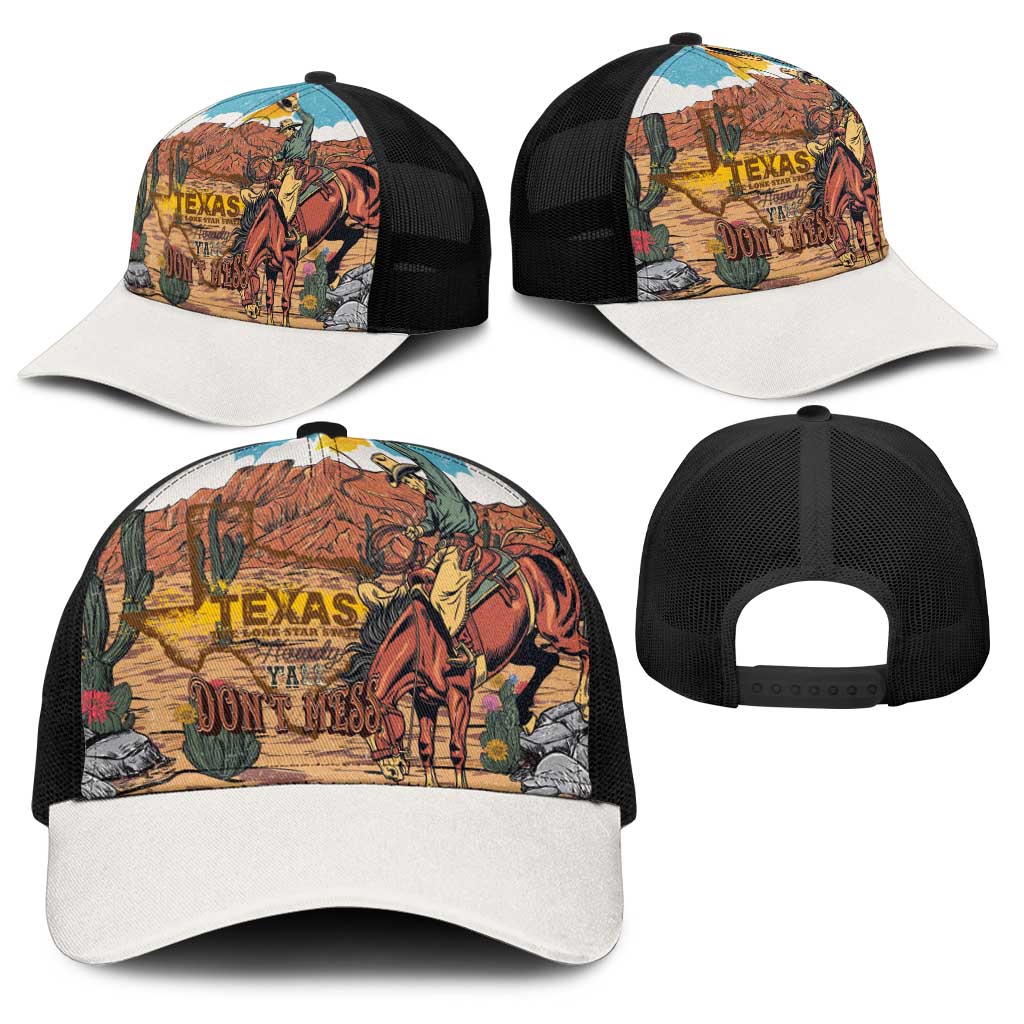Texas Cultural Heritage Baseball Net Cap Cowboy and Desert Howdy Y'All Don'T Mess