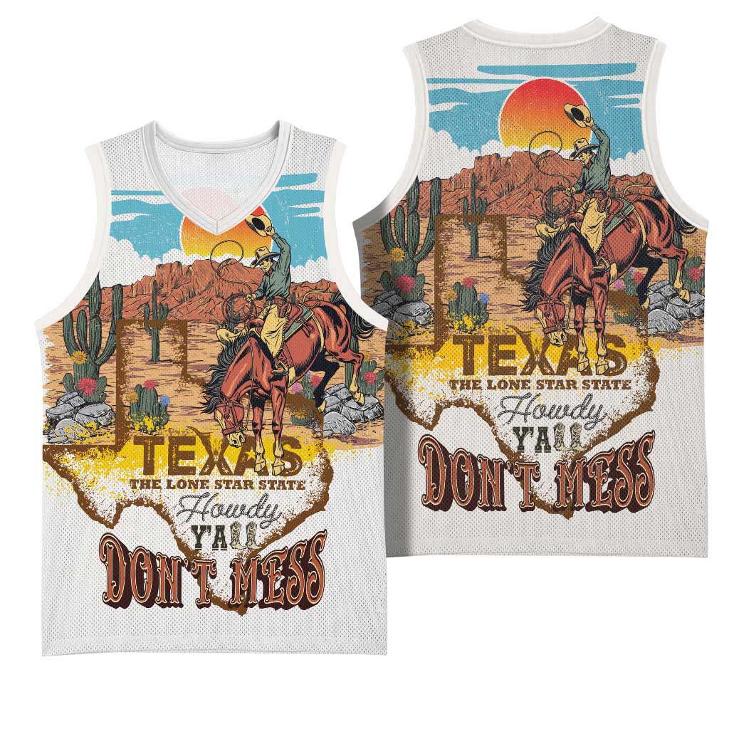 Texas Cultural Heritage Basketball Jersey Cowboy and Desert Howdy Y'All Don'T Mess