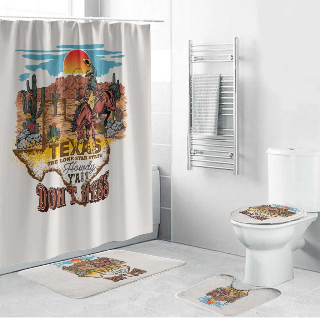 Texas Cultural Heritage Bathroom Set Cowboy and Desert Howdy Y'All Don'T Mess