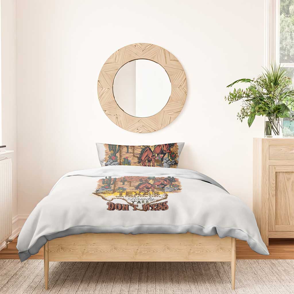 Texas Cultural Heritage Bedding Set Cowboy and Desert Howdy Y'All Don'T Mess