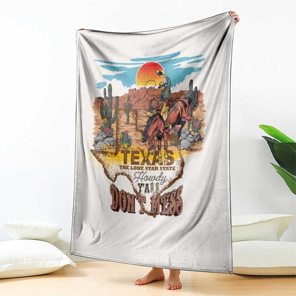 Texas Cultural Heritage Blanket Cowboy and Desert Howdy Y'All Don'T Mess