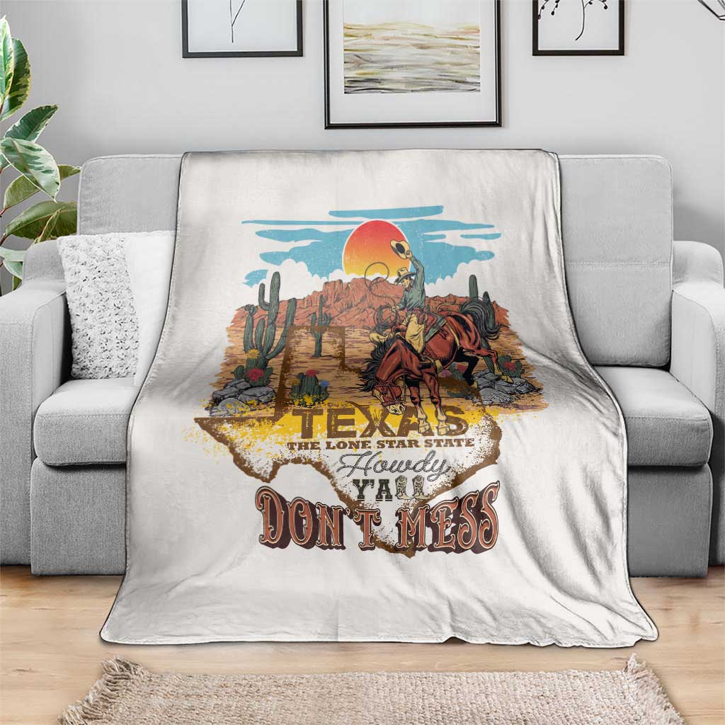 Texas Cultural Heritage Blanket Cowboy and Desert Howdy Y'All Don'T Mess