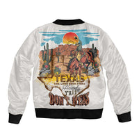 Texas Cultural Heritage Bomber Jacket Cowboy and Desert Howdy Y'All Don'T Mess