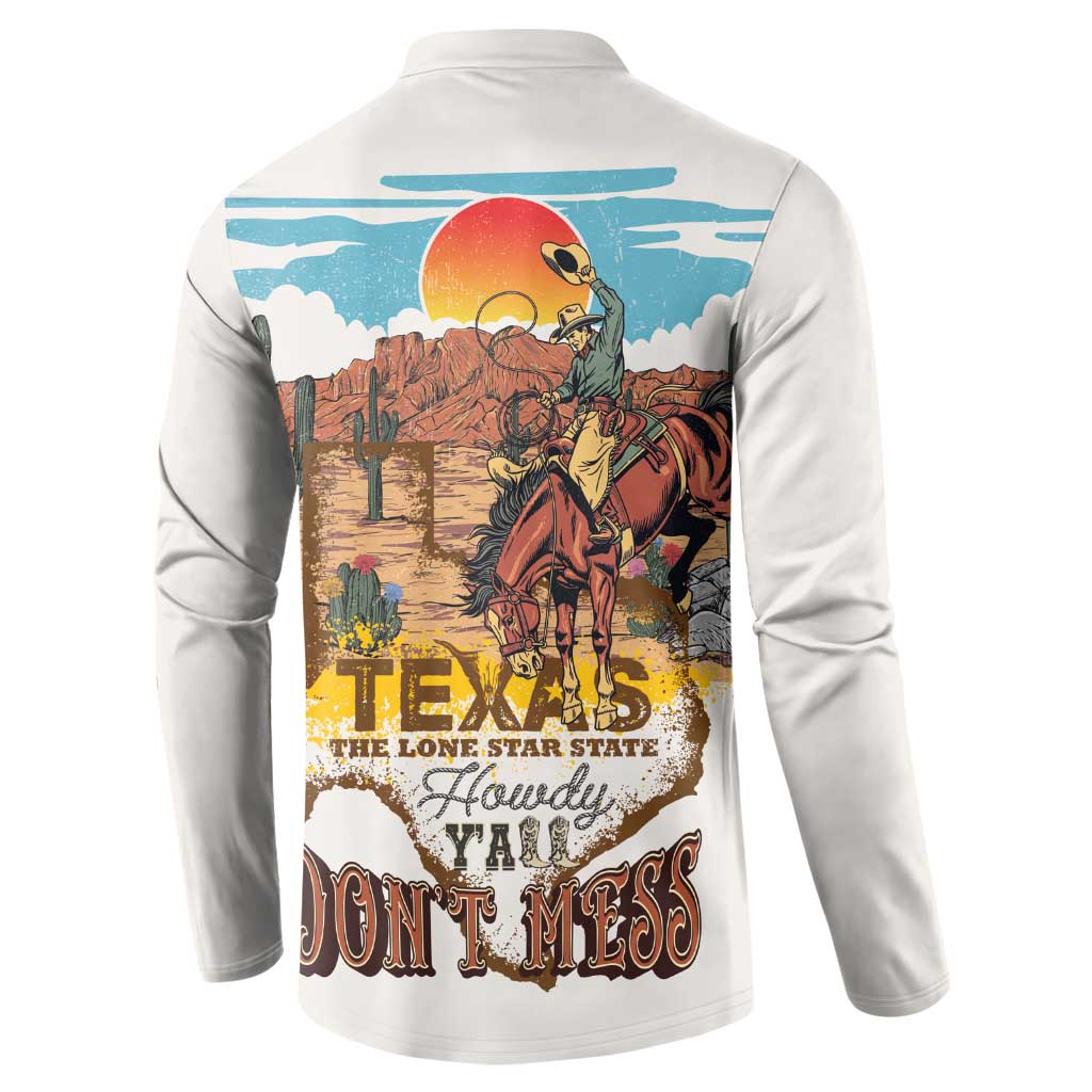 Texas Cultural Heritage Button Sweatshirt Cowboy and Desert Howdy Y'All Don'T Mess