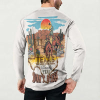 Texas Cultural Heritage Button Sweatshirt Cowboy and Desert Howdy Y'All Don'T Mess