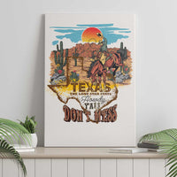 Texas Cultural Heritage Canvas Wall Art Cowboy and Desert Howdy Y'All Don'T Mess