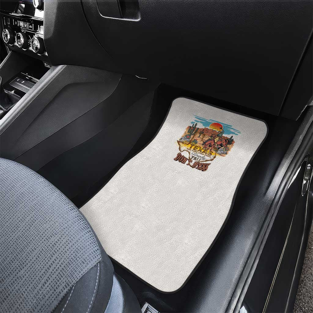 Texas Cultural Heritage Car Mats Cowboy and Desert Howdy Y'All Don'T Mess
