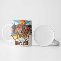 Texas Cultural Heritage Ceramic Mug Cowboy and Desert Howdy Y'All Don'T Mess