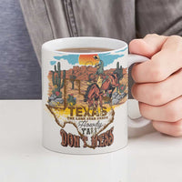 Texas Cultural Heritage Ceramic Mug Cowboy and Desert Howdy Y'All Don'T Mess