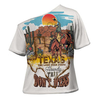 Texas Cultural Heritage Cross Shoulder Shirt Cowboy and Desert Howdy Y'All Don'T Mess