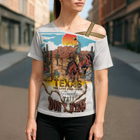 Texas Cultural Heritage Cross Shoulder Shirt Cowboy and Desert Howdy Y'All Don'T Mess
