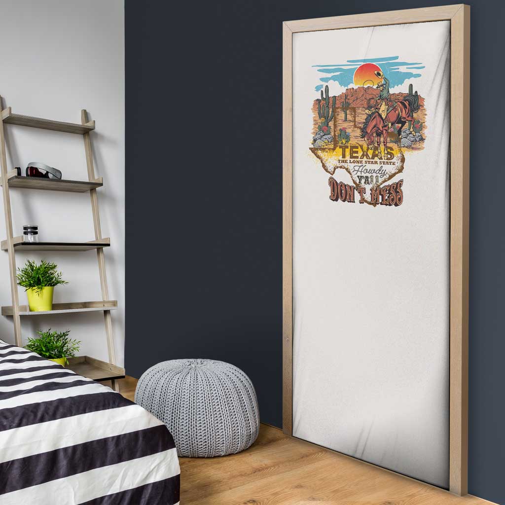 Texas Cultural Heritage Door Cover Cowboy and Desert Howdy Y'All Don'T Mess