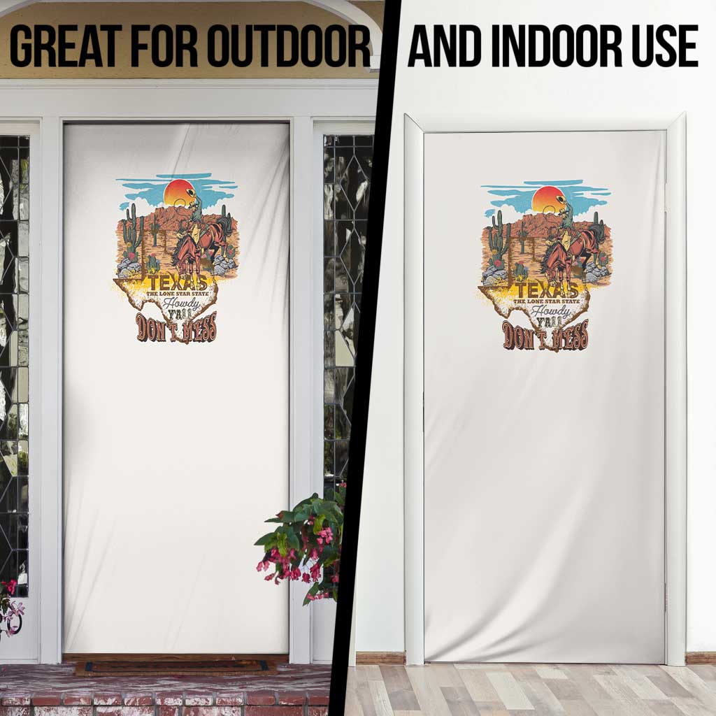 Texas Cultural Heritage Door Cover Cowboy and Desert Howdy Y'All Don'T Mess