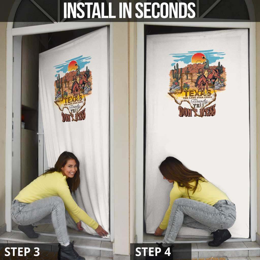 Texas Cultural Heritage Door Cover Cowboy and Desert Howdy Y'All Don'T Mess