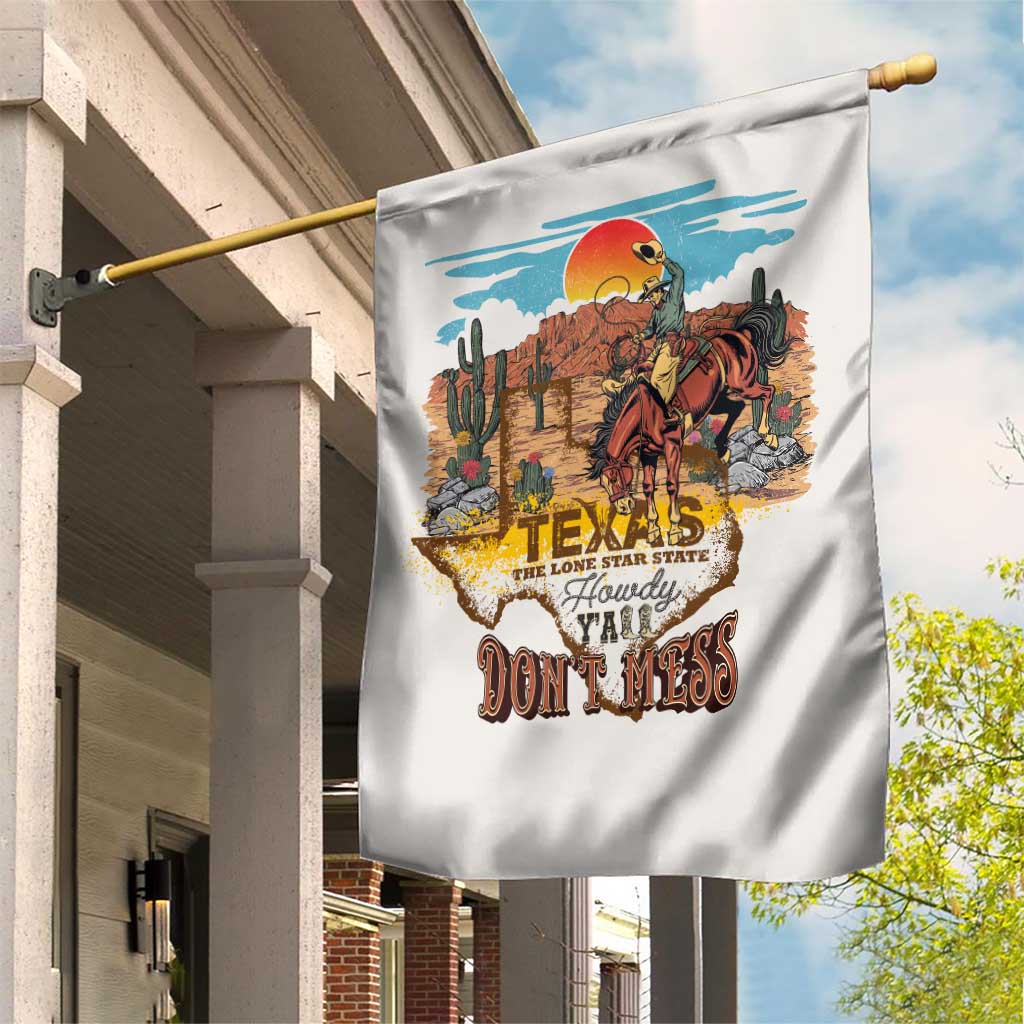 Texas Cultural Heritage Garden Flag Cowboy and Desert Howdy Y'All Don'T Mess