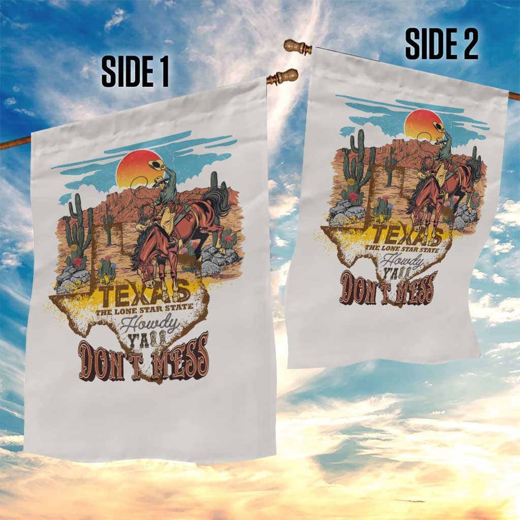 Texas Cultural Heritage Garden Flag Cowboy and Desert Howdy Y'All Don'T Mess
