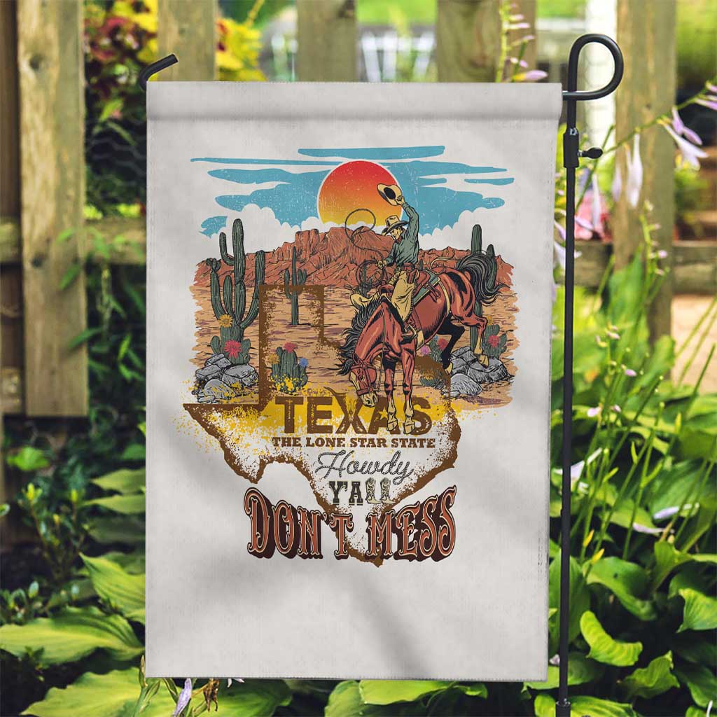 Texas Cultural Heritage Garden Flag Cowboy and Desert Howdy Y'All Don'T Mess