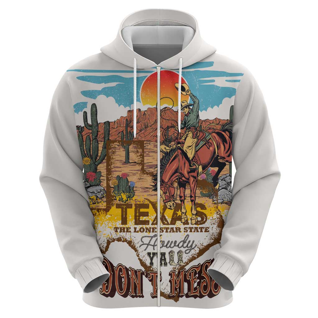 Texas Cultural Heritage Hoodie Cowboy and Desert Howdy Y'All Don'T Mess