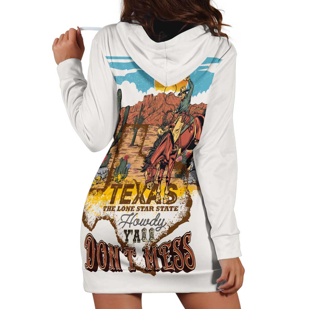 Texas Cultural Heritage Hoodie Dress Cowboy and Desert Howdy Y'All Don'T Mess