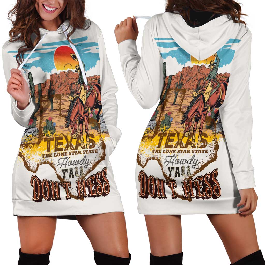 Texas Cultural Heritage Hoodie Dress Cowboy and Desert Howdy Y'All Don'T Mess